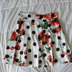 Rebeka Ross floral polka dot skirt